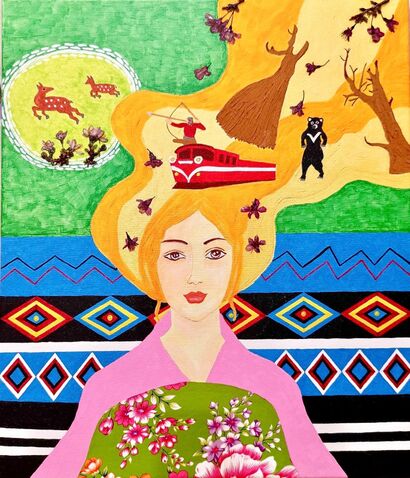 Taiwanese aboriginal woman - a Paint Artowrk by Liu